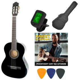 Zestaw Gitara Klasyczna 3/4 + Akcesoria + Kurs nauki