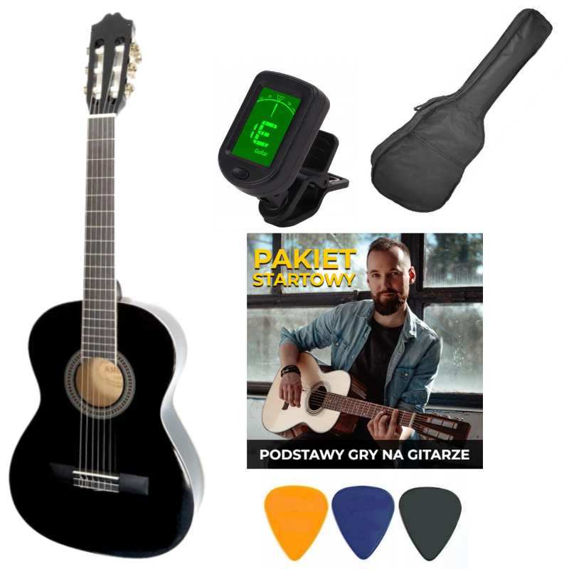 Zestaw Gitara Klasyczna 3/4 + Akcesoria + Kurs nauki