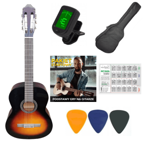Zestaw Gitara Klasyczna 4/4 + Akcesoria