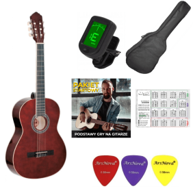 ZESTAW GITARA KLASYCZNA LUNA 4/4 + AKCESORIA