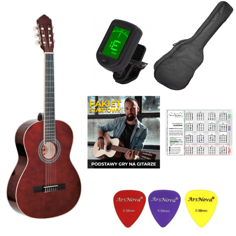 ZESTAW GITARA KLASYCZNA LUNA 4/4 + AKCESORIA