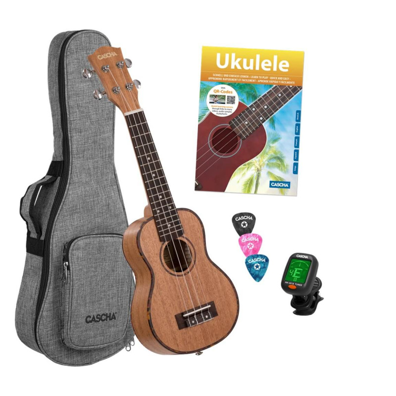 Ukulele Sopranowe - Cascha HH2027 Soprano Mahogany Bundle