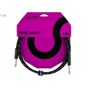 Boston Prime Black Tweed kabel gitarowy / instrumentalny kątowy 1.5 m