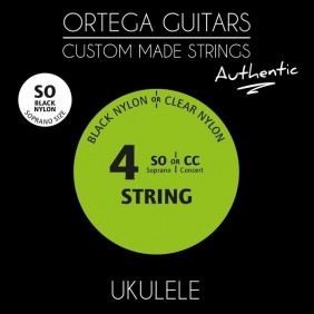 Struny Ortega authentic black nylon UKABK-SO (Ukulele Sopranowe)